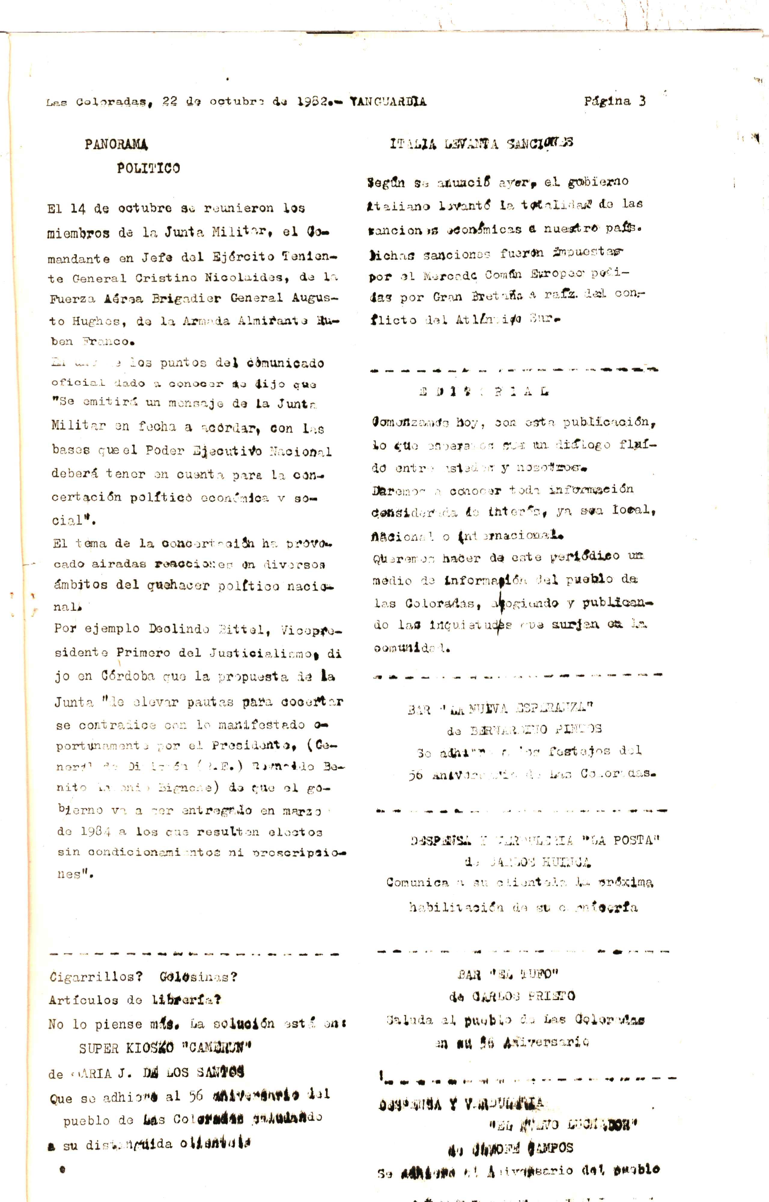 Vanguardia N° 1 – página 3