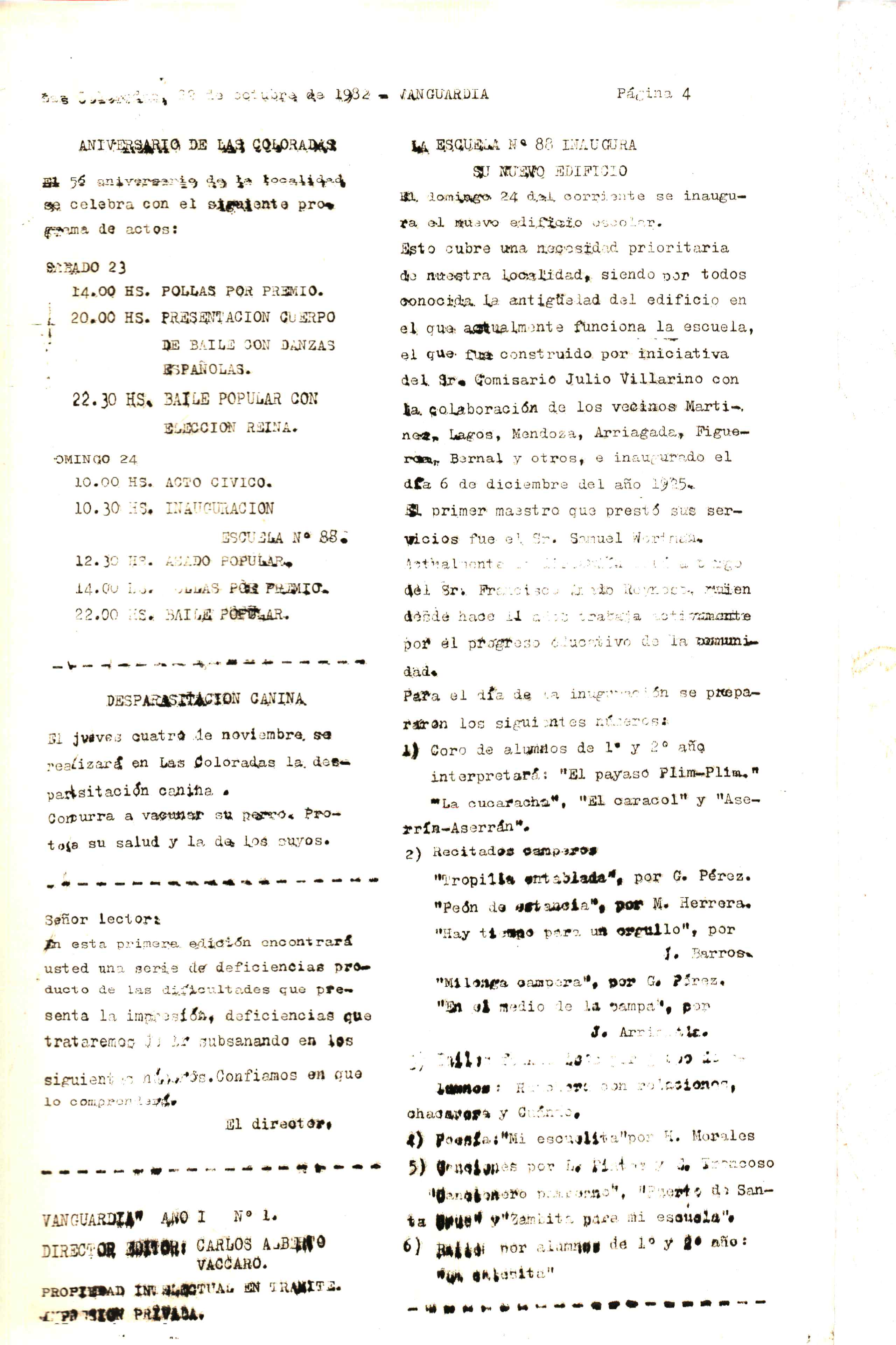 Vanguardia N° 1 – página 4