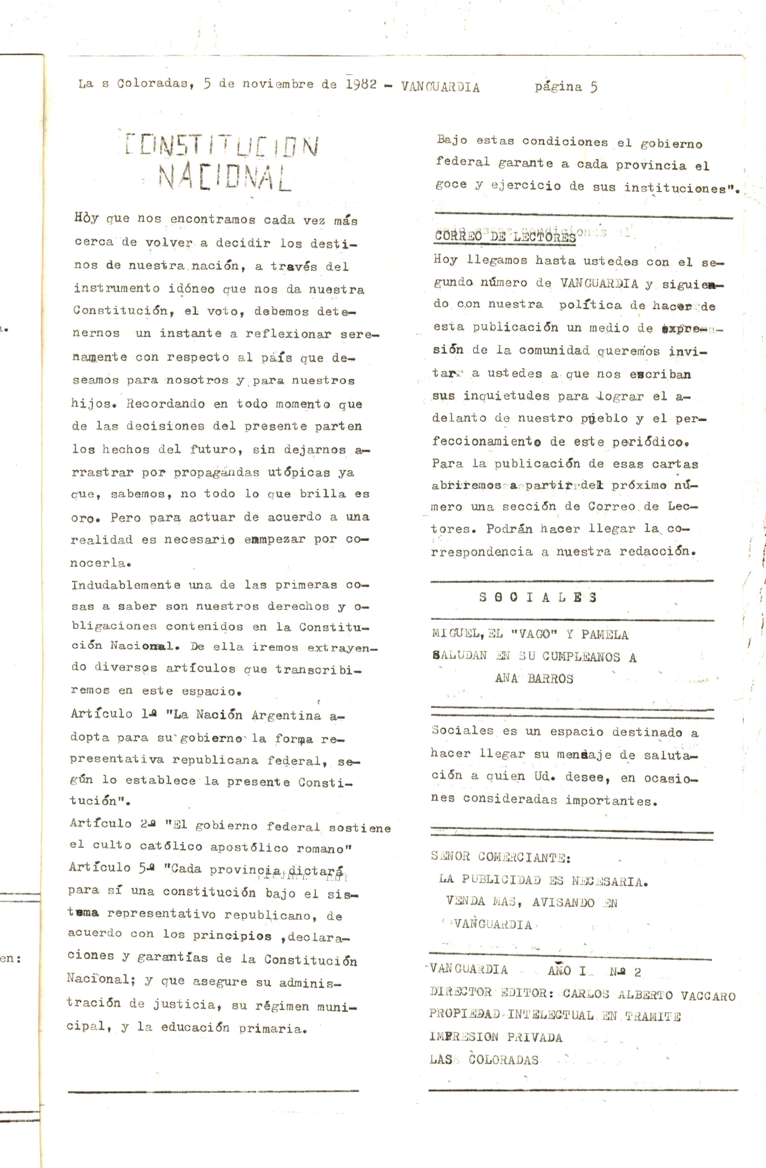 Vanguardia N° 2 – página 5