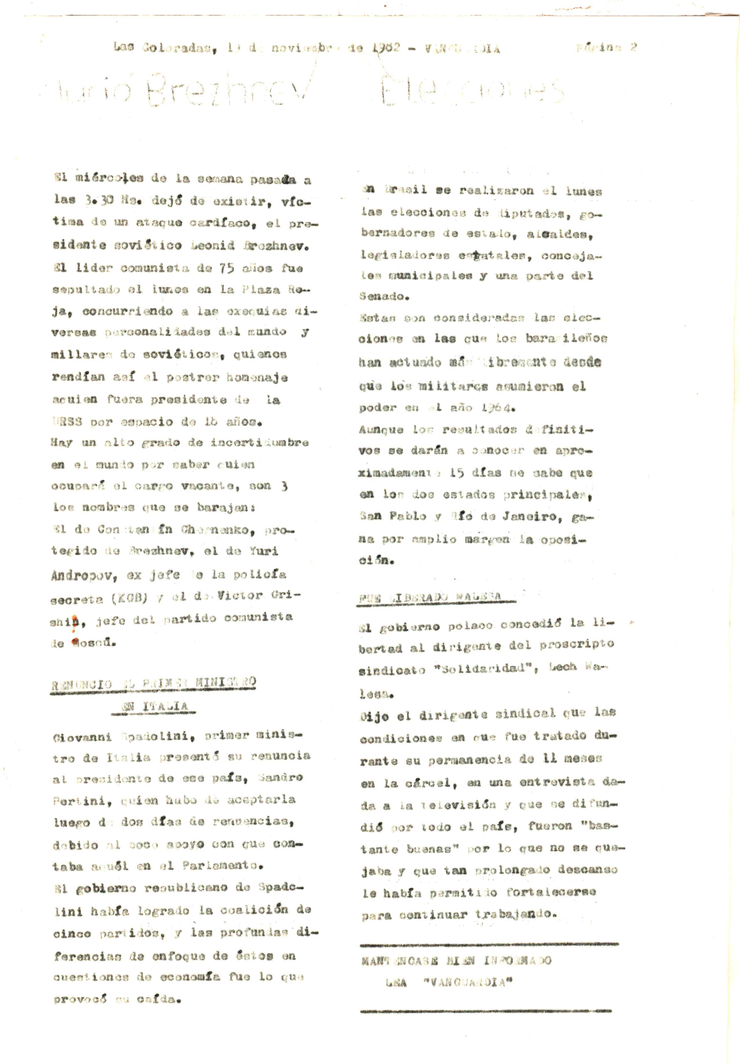 Vanguardia N° 3 – página 2