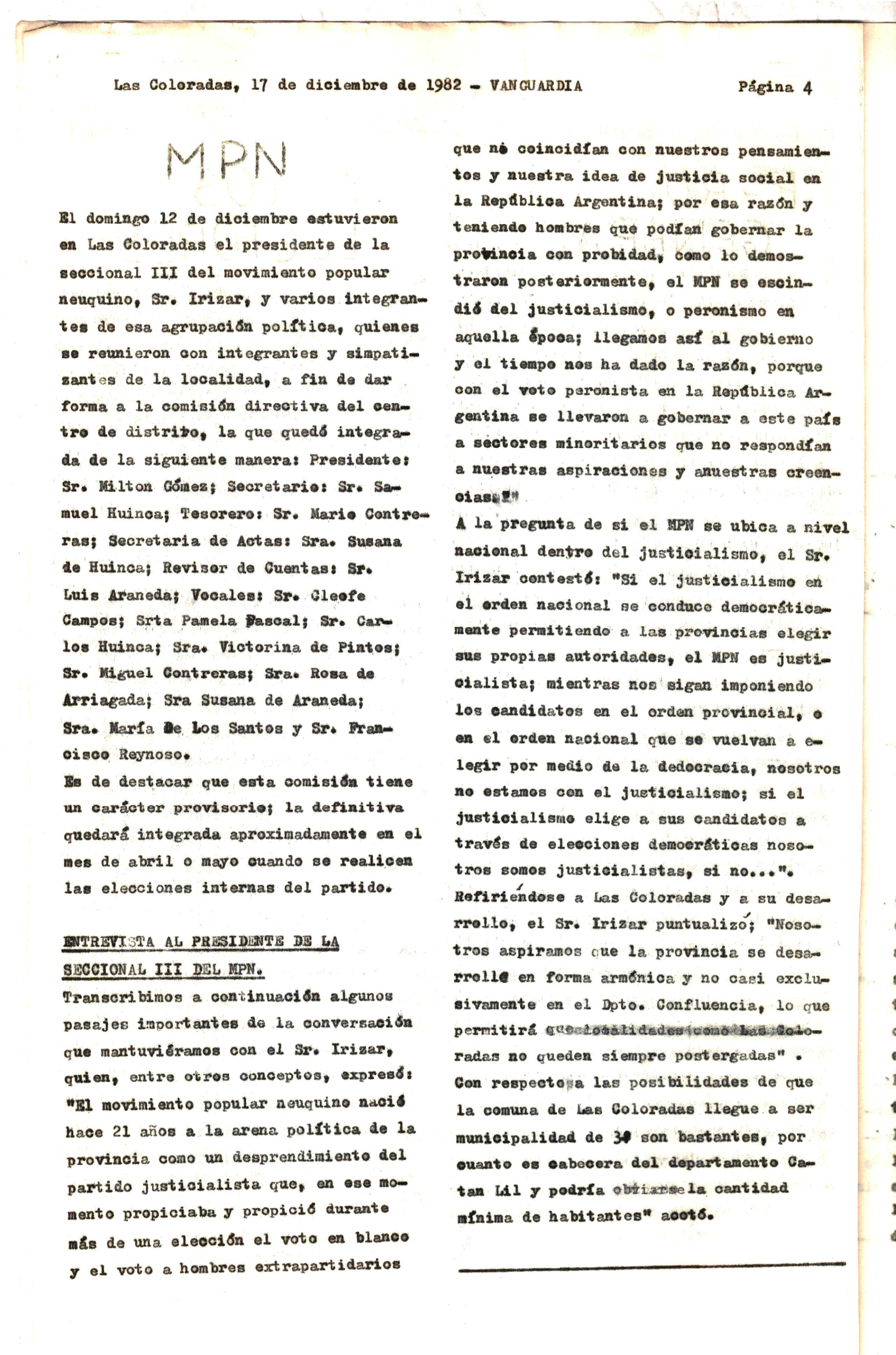 Vanguardia N° 5 – página 4