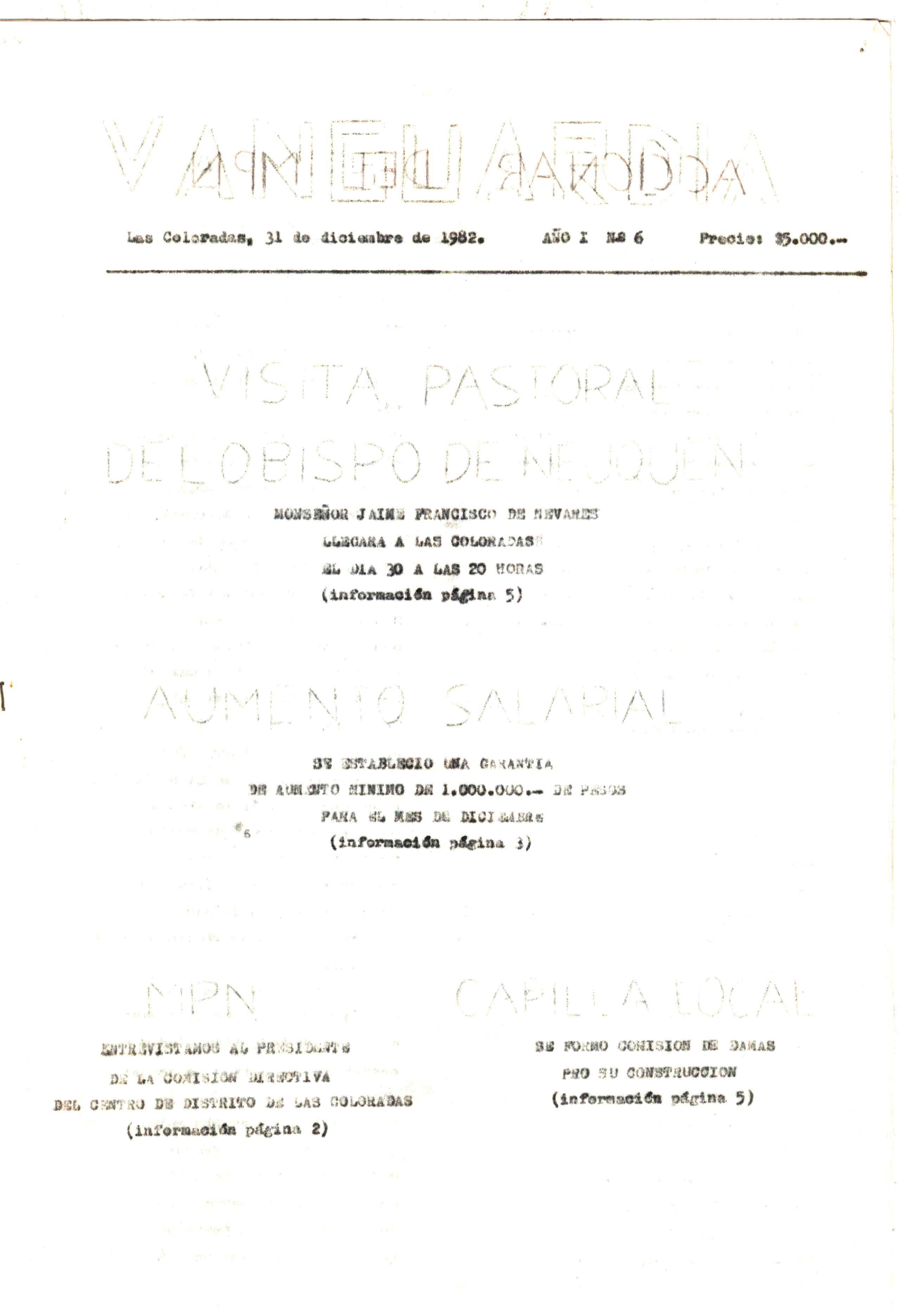 Vanguardia N° 6 – página 1