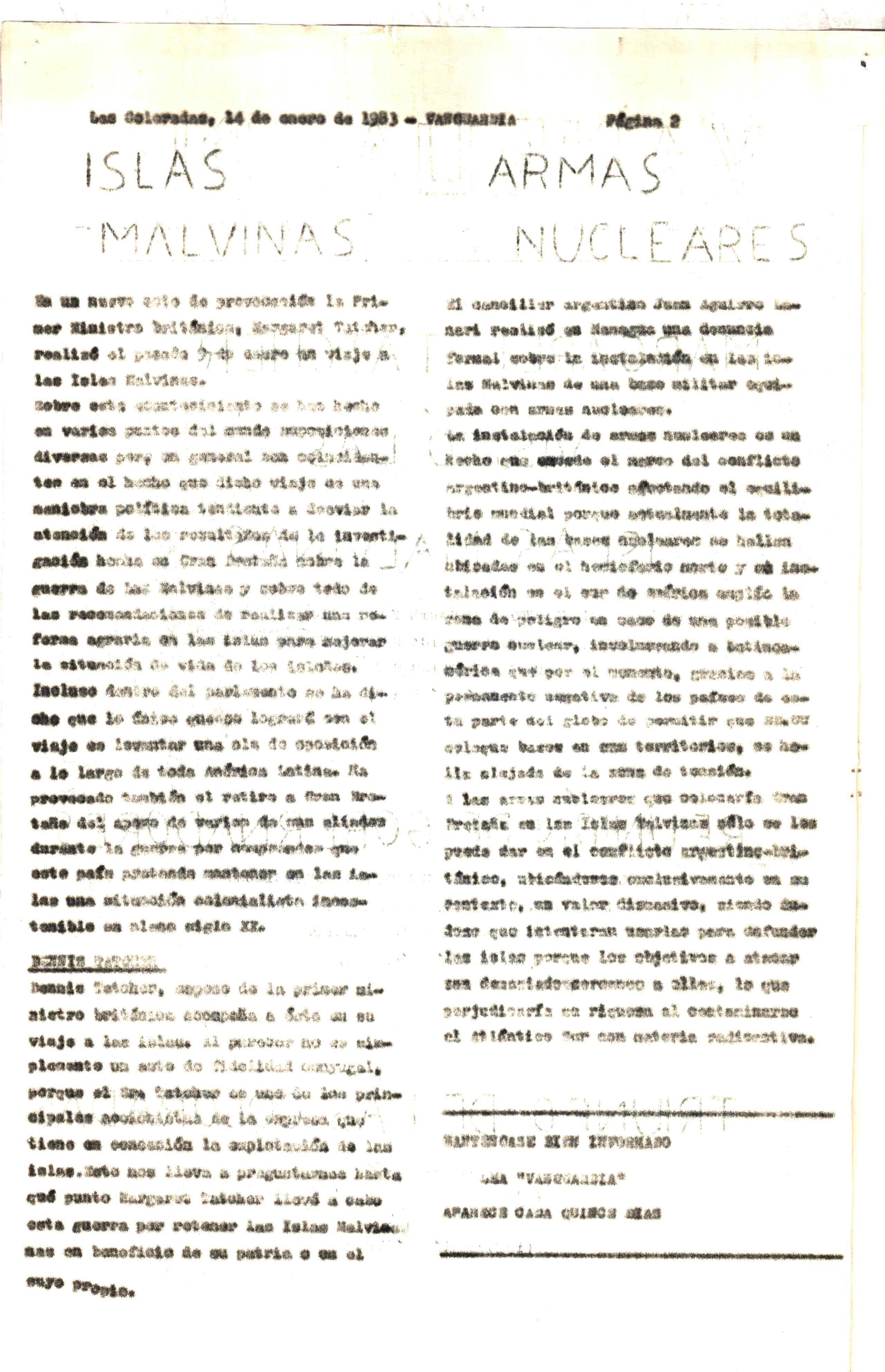 Vanguardia N° 7 – página 2