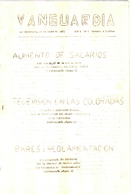 Vanguardia N° 8 – tapa